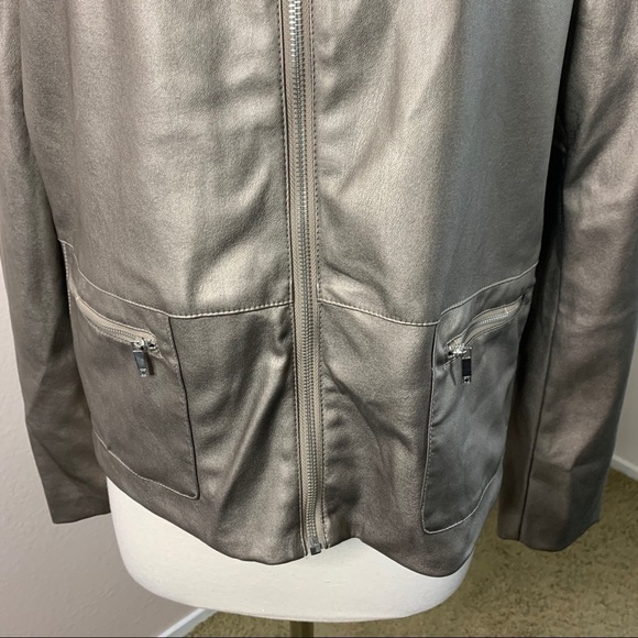 Liz Claiborne NWT Faux Leather Jacket Blazer - Picture 7 of 11